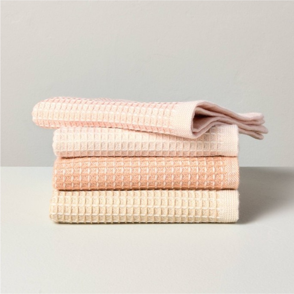 4-Pack Waffled Cotton Dishcloth Set Blush - Hearth & Hand™ with Magnolia